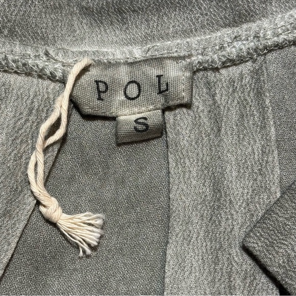 🌻 POL Mineral Wash Tunic w/ Crochet Cut Outs Ruffle Tunic Top Boho Chic - Picture 9 of 11